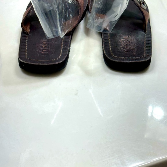 Fossil Men’s Brown Leather Thong Sandals Sz 11 - Picture 10 of 11